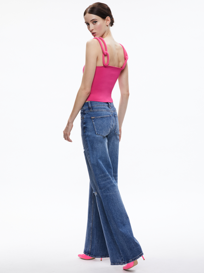 GRETEL TOP WITH CHAIN CORD STRAPS - CANDY image 1 - Alice And Olivia