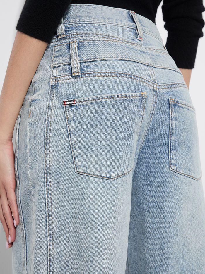 COOL DOUBLE WAISTBAND JEAN - ROCKSTAR BLUE image 3 - Alice And Olivia