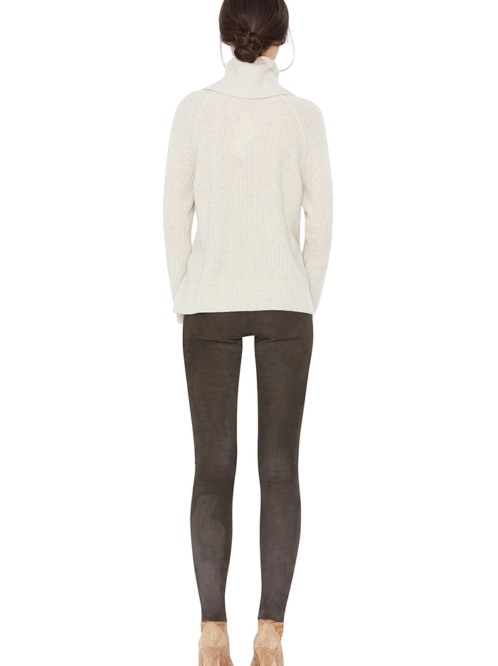 FRONT ZIP SUEDE LEGGING - CHOCOLATE image 1 - Alice And Olivia