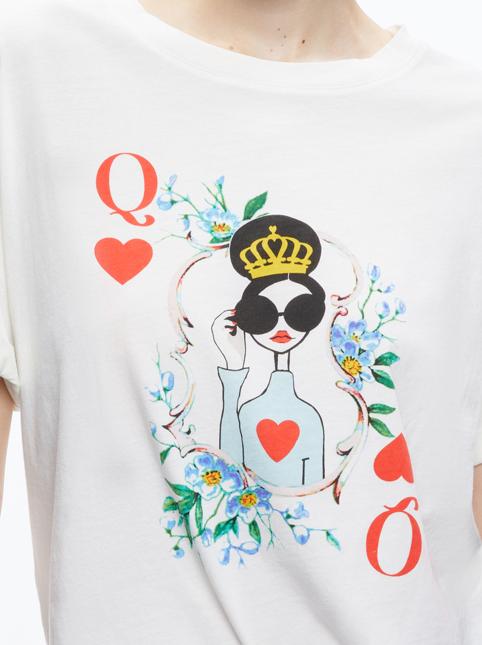 EVAN OVERSIZED ROLL SLV TEE - STACE QUEEN image 3 - ALICE + OLIVIA
