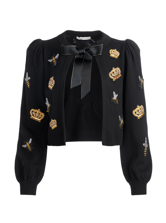 BLACK-KITTY BEE CARDIGAN