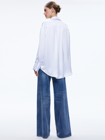 WHITE-FINELY OVERSIZED BUTTON DOWN SHIRT