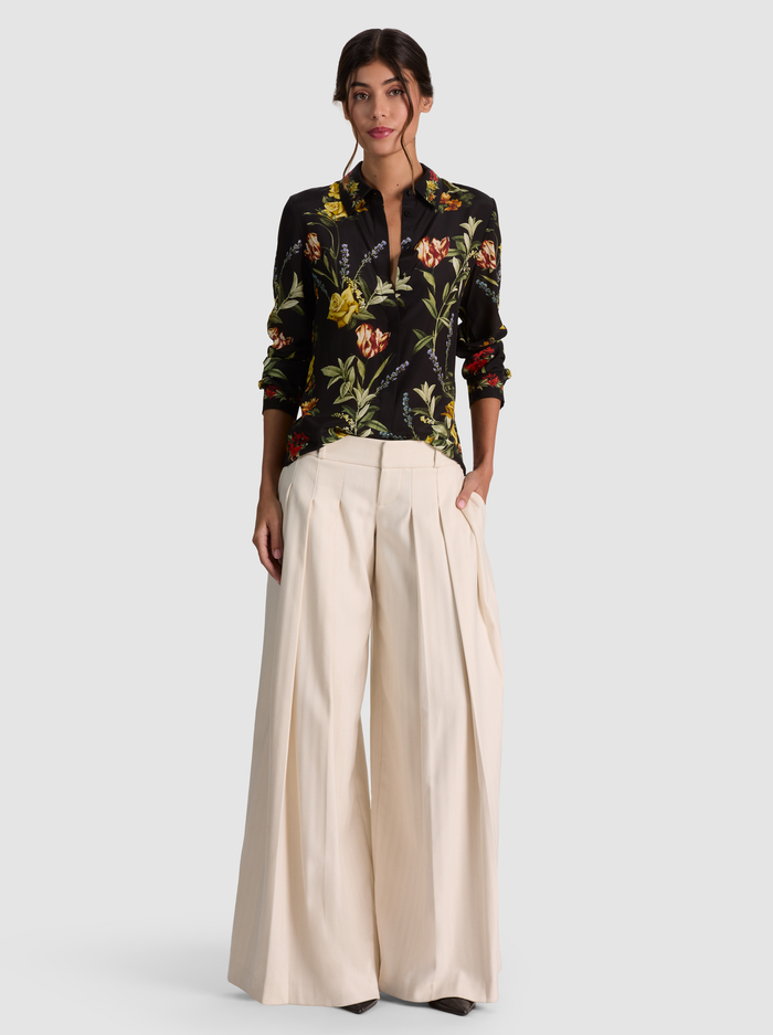 WILLA SILK BLOUSE - DESERT SPRIGS BLACK image 1 - ALICE + OLIVIA