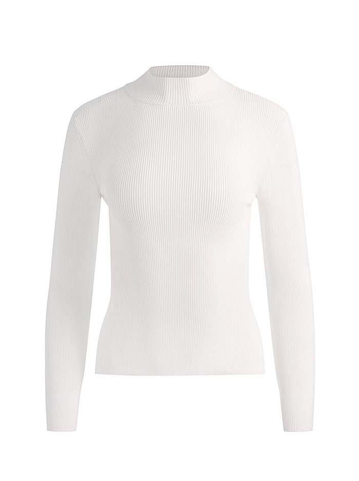ROBERTA RIBBED TURTLENECK - SOFT WHITE image 5 - ALICE + OLIVIA