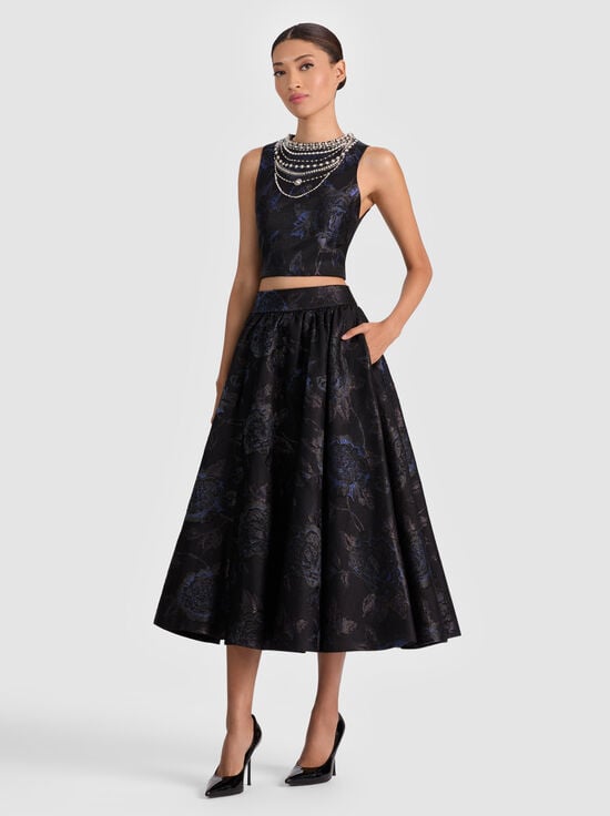 BLACK-CHERRA EMBELLISHED CROP TOP