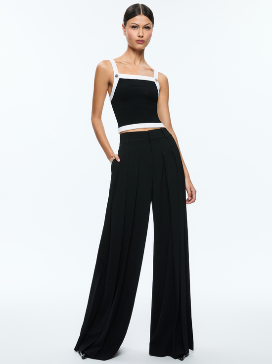 BLACK/SOFT WHITE-DANDI KNIT TANK