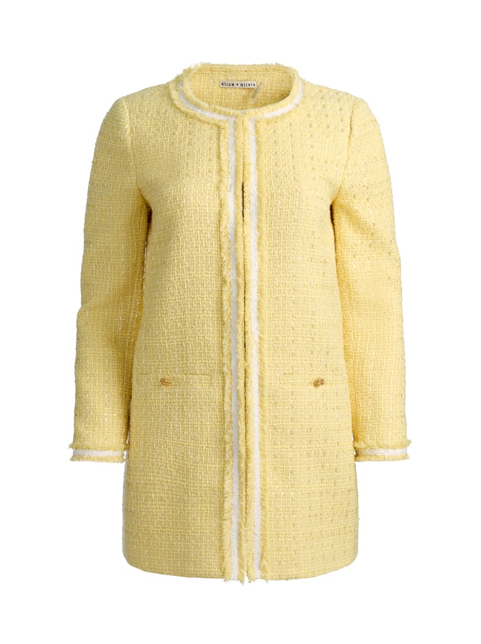 KIDMAN LONG JACKET - BUTTER image 5 - ALICE + OLIVIA