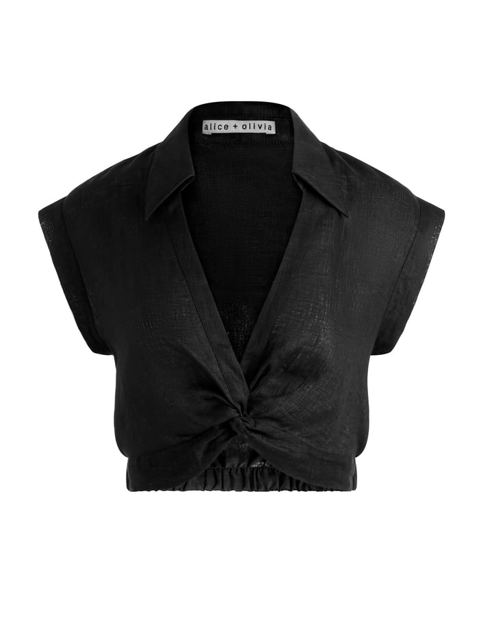 MILA CROPPED TOP - BLACK image 5 - Alice And Olivia