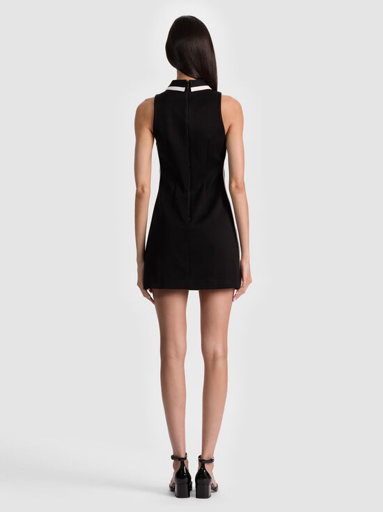 BLACK-VELIA COLLARED MINI DRESS
