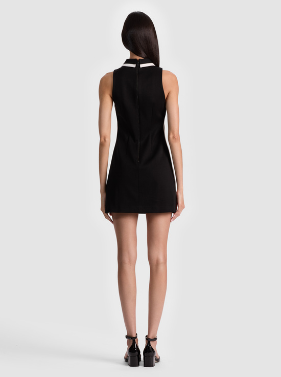 BLACK-VELIA COLLARED MINI DRESS