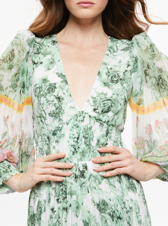 SION SUNBURST PLEATED MAXI DRESS - EFFLORESCENT image 3 - Alice And Olivia