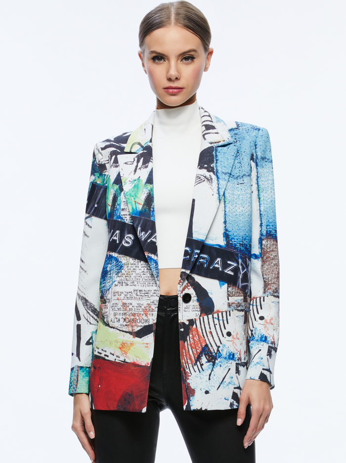 A+O X BASQUIAT DENNY BLAZER - CONFIDENTIAL - Alice And Olivia