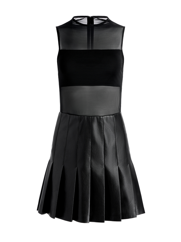 CHARA VEGAN MINI DRESS - BLACK image 5 - Alice And Olivia