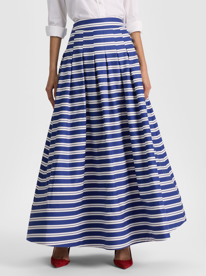 HANA MAXI SKIRT - METRO STRIPE TWILIGHT BLUE - ALICE + OLIVIA