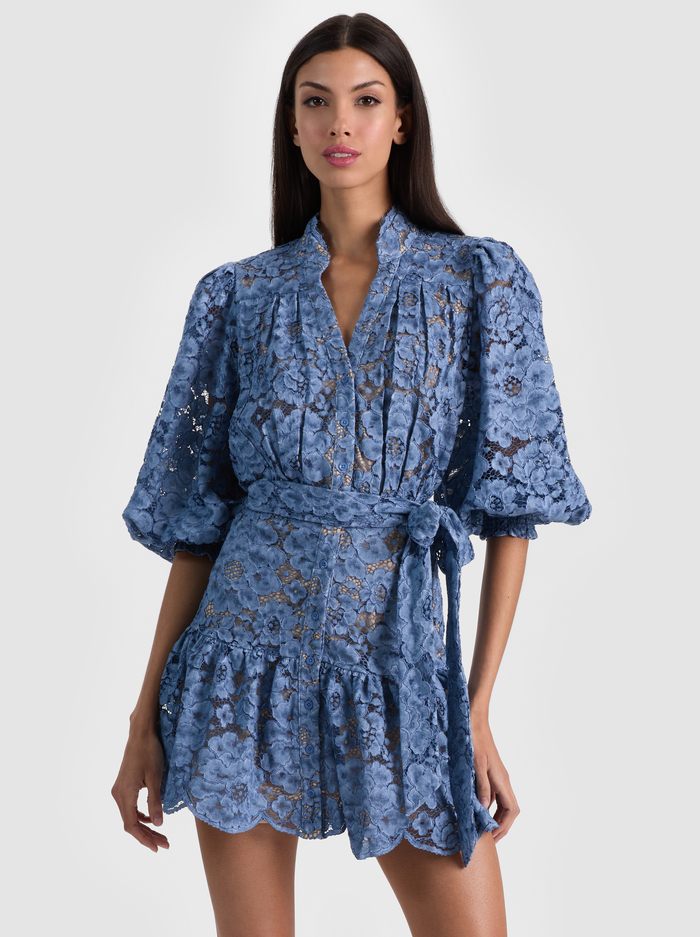 CORA MINI SHIRT DRESS - INDIGO image 3 - ALICE + OLIVIA