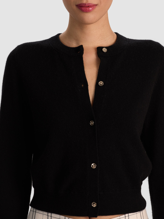 BLACK-DOLLIE CASHMERE CARDIGAN