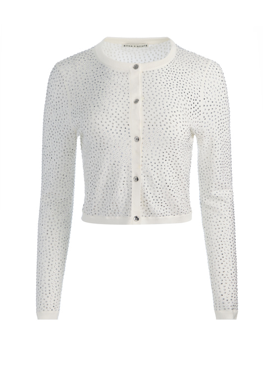 SOFT WHITE-CARSON EMBELLISHED CARDIGAN