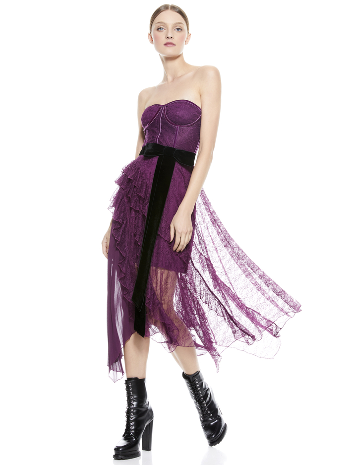 BREE BUSTIER MAXI DRESS - BOYSENBERRY image 4 - ALICE + OLIVIA