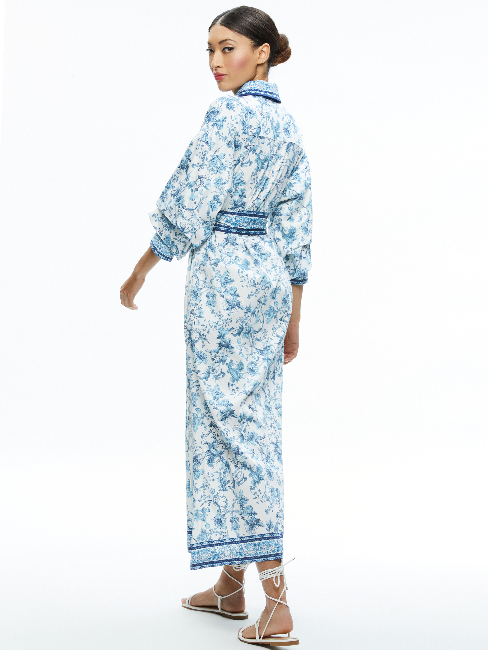 Tanika Button Down Maxi Dress In Je L'adore Spring Sky Alice + Olivia