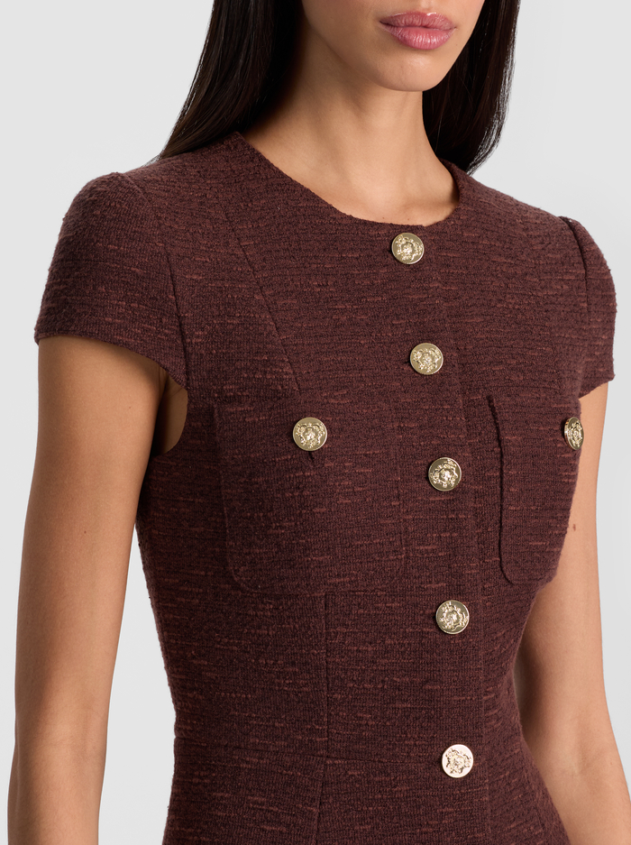 SHILOH MINI DRESS - DARK CHOCOLATE image 1 - ALICE + OLIVIA