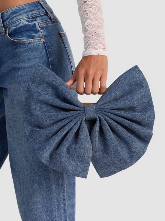 BROOKLYN BLUE-RAVEN BOW BAG
