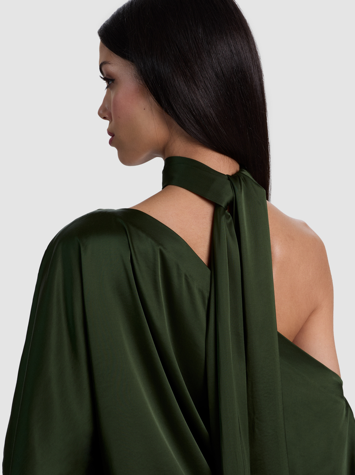 RITA DRAPED TOP WITH SCARF - DARK FERN image 3 - ALICE + OLIVIA