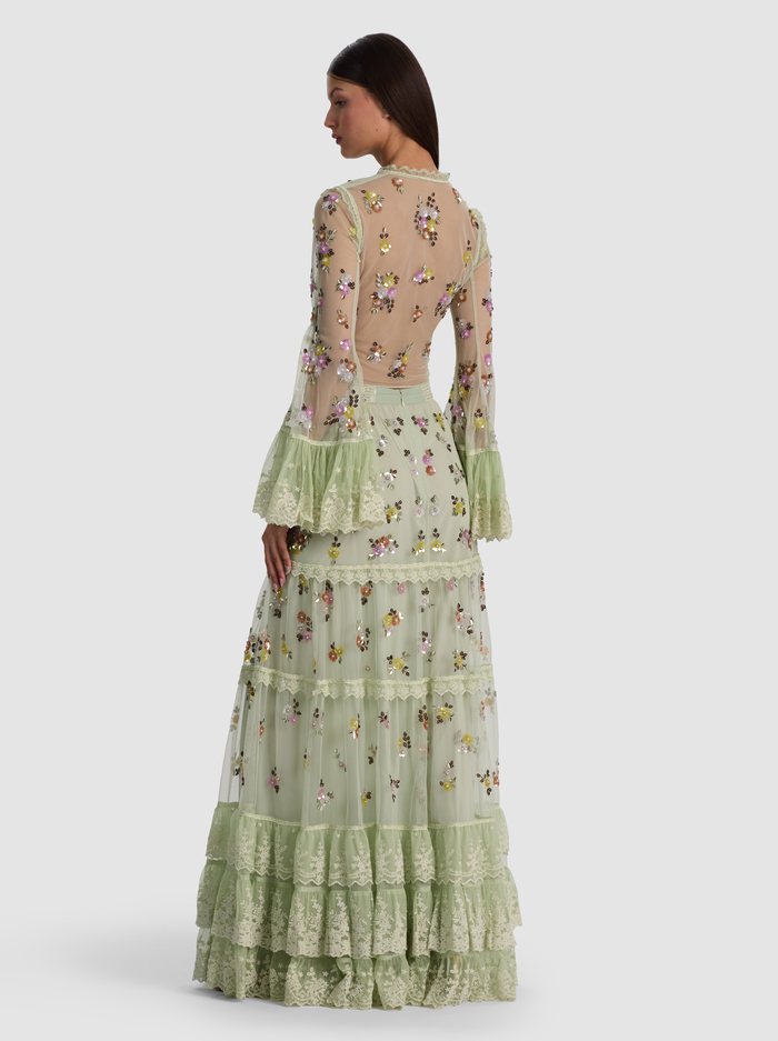 ALLEGRA EMBELLISHED TOP - LIGHT SAGE MULTI image 2 - ALICE + OLIVIA