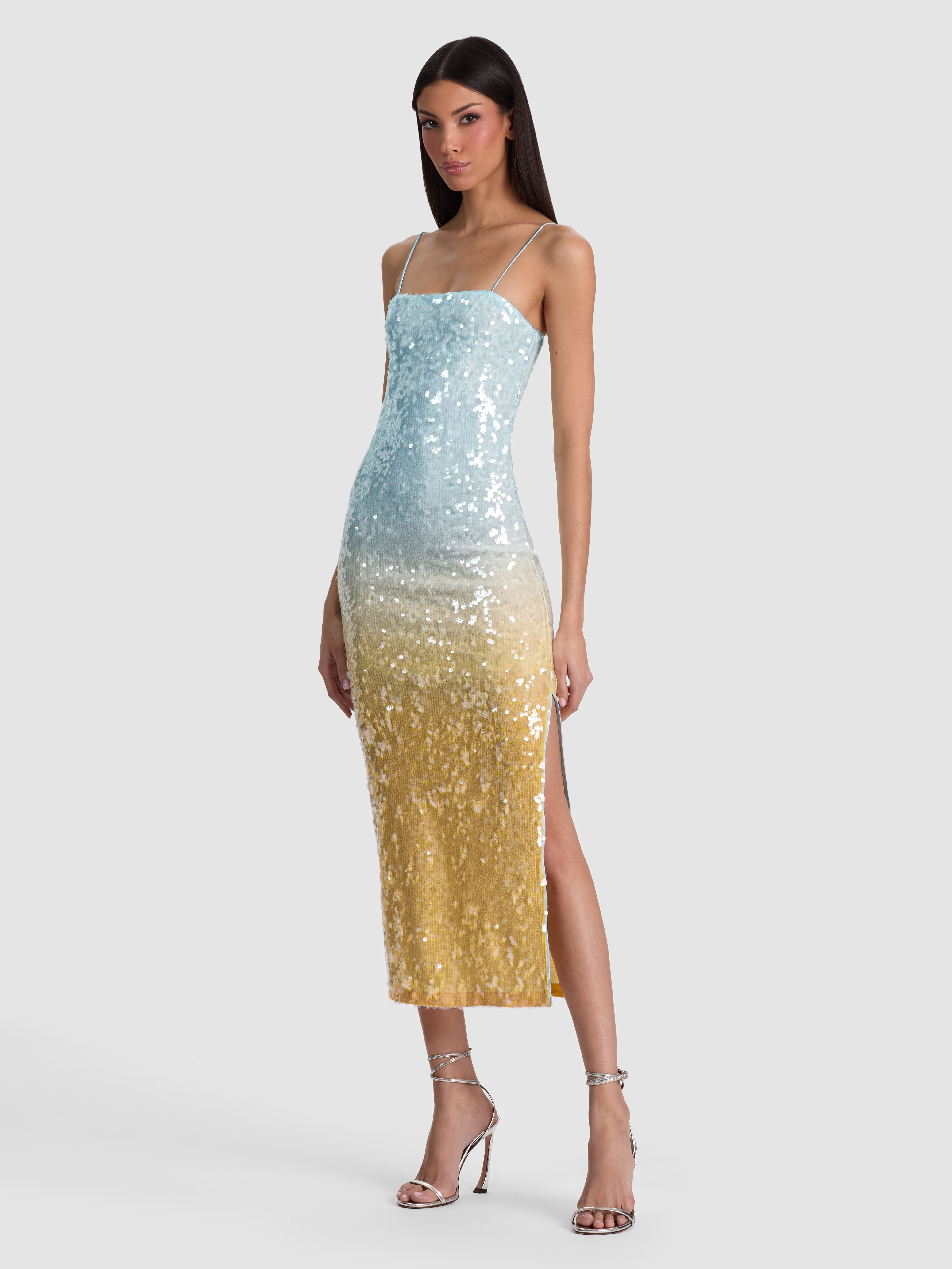 NICOLETTE SEQUIN TANK in SAND/GOLD | ALICE + OLIVIA