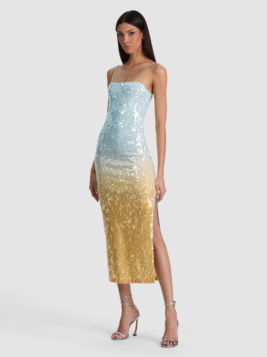 CLEAR SKIES-FIFI SEQUIN MIDI DRESS