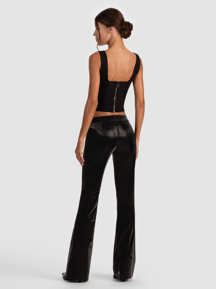 BELLA VEGAN BOOTCUT PANT - BLACK image 2 - Alice And Olivia
