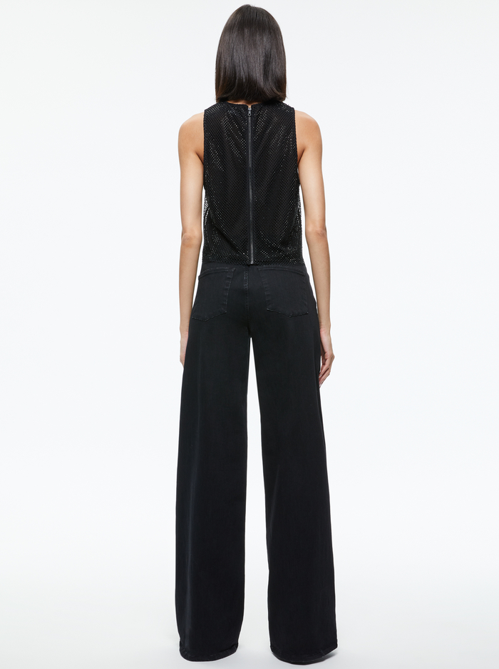 ANGELINA CRYSTAL EMBELLISHED TANK - BLACK image 1 - Alice And Olivia