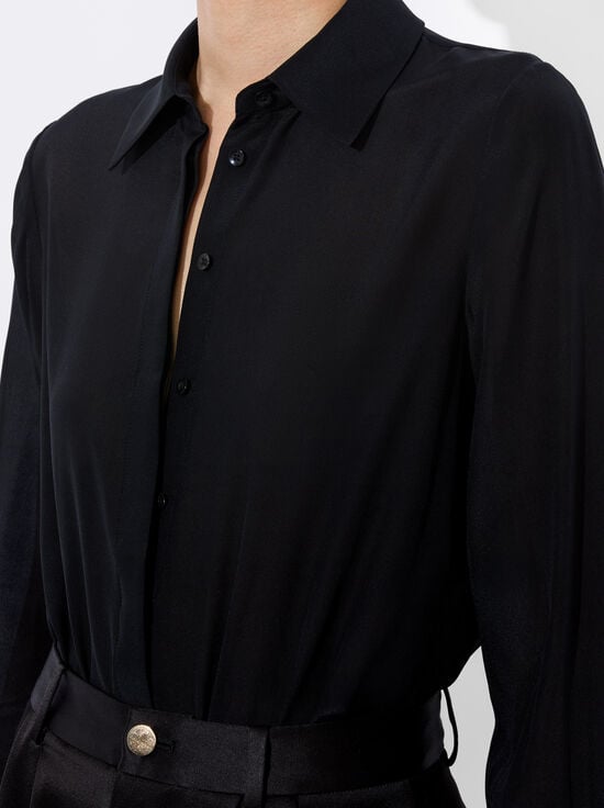 BLACK-WILLA SILK BODYSUIT