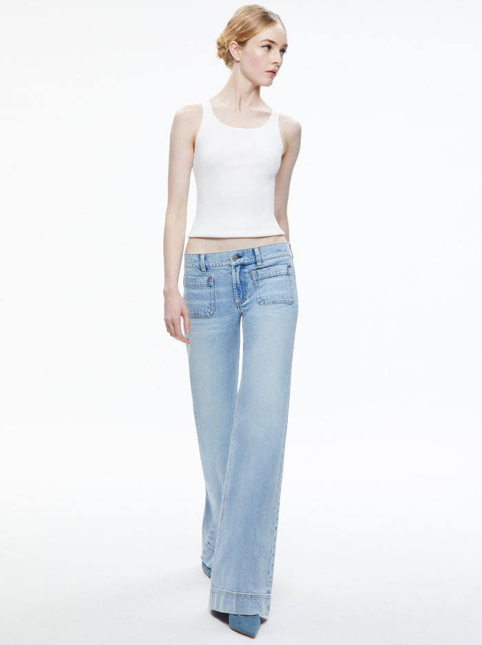 BRIAN PATCH POCKET WIDE LEG JEAN - ROCKSTAR BLUE image 4 - ALICE + OLIVIA