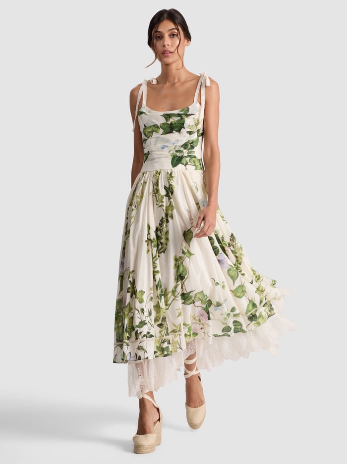 HAVEN FLARED MIDI DRESS - IVY ROMANCE image 4 - Alice And Olivia