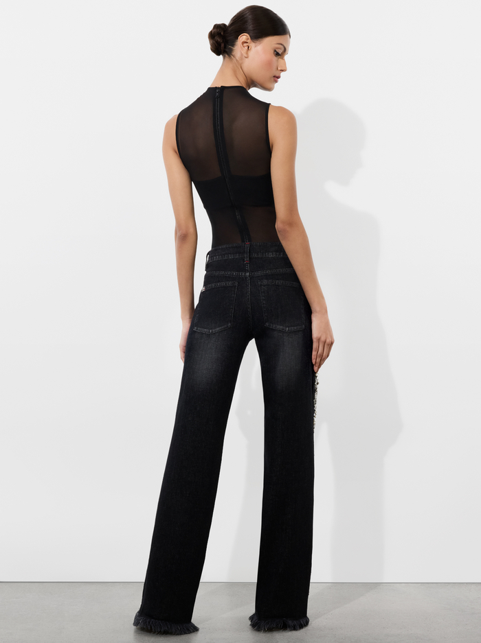 ROXIE EMBELLISHED JEAN - GEORGIA VINTAGE BLACK image 2 - Alice And Olivia