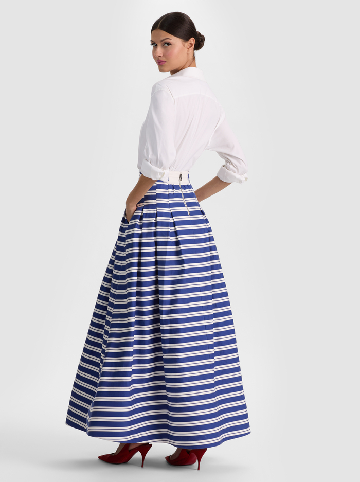 HANA MAXI SKIRT - METRO STRIPE TWILIGHT BLUE image 2 - ALICE + OLIVIA