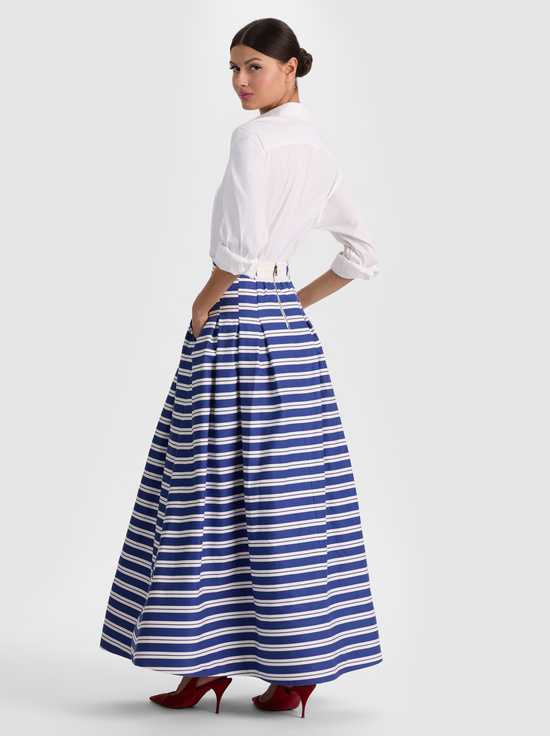 METRO STRIPE TWILIGHT BLUE-HANA MAXI SKIRT