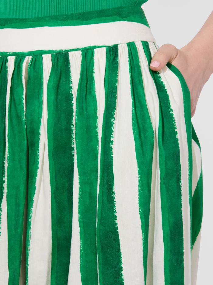 SAMARA LINEN PANT - PAINTED STRIPE LT EMERALD image 3 - Alice And Olivia