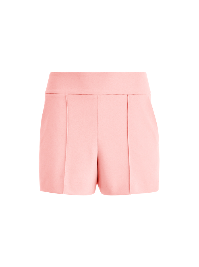 DONALD HIGH WAISTED PINTUCK SHORTS - PINK - Alice And Olivia