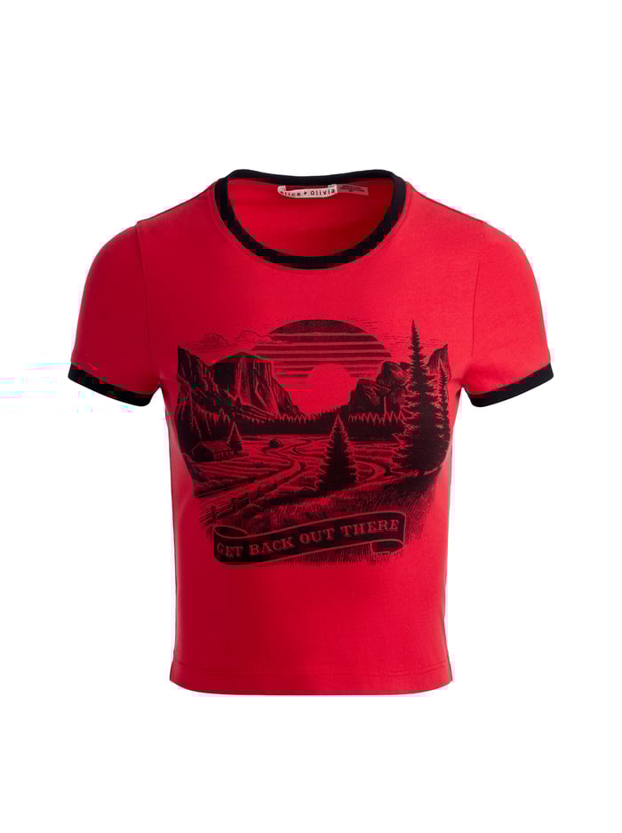 A+O X BRONCO ONIE BABY TEE - GET BACK OUT THERE image 5 - Alice And Olivia