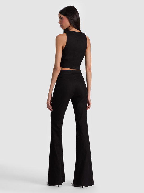 BLACK-DONNA LINEN VEST