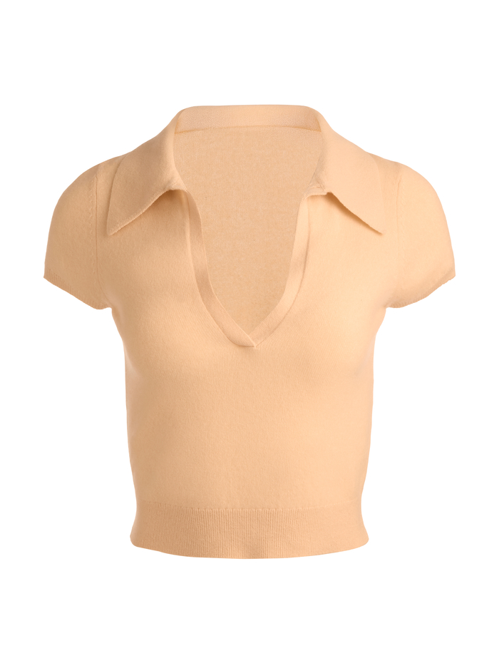 ANDI CASHMERE POLO - LIGHT PEACH image 5 - ALICE + OLIVIA