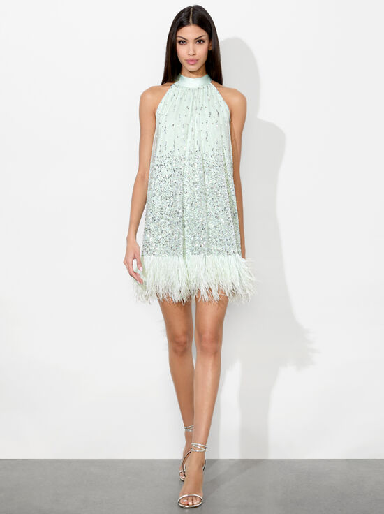 SEA SPRAY-ERNA FEATHER MINI DRESS