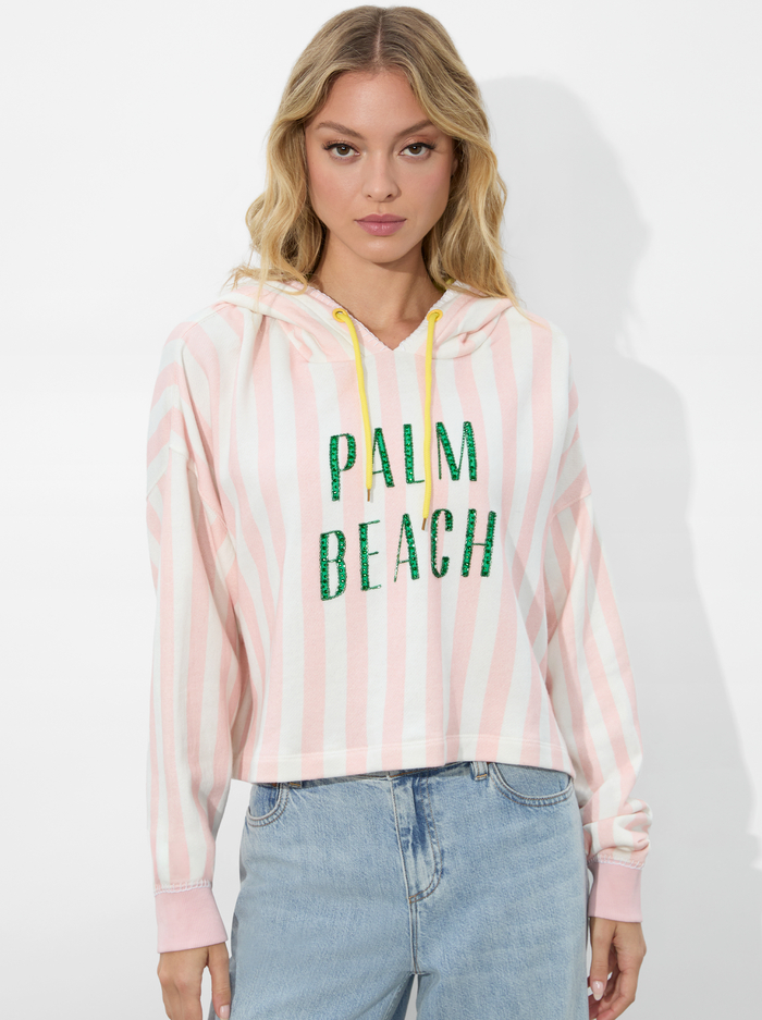 SUNNY CROPPED HOODIE - SHELL PINK MULTI - Alice And Olivia