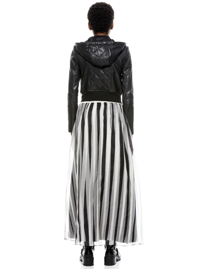 DIXIE STRIPE MAXI SKIRT - EMPIRE STRIPE BLACK image 1 - Alice And Olivia