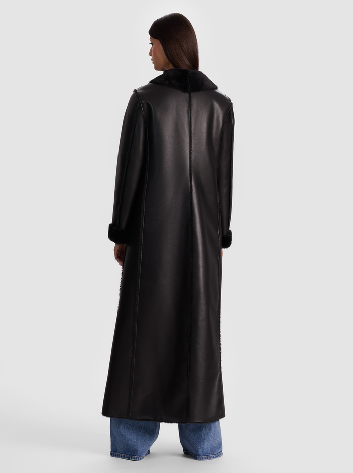 SHELBY FAUX SHEARLING MAXI COAT - BLACK image 2 - Alice And Olivia