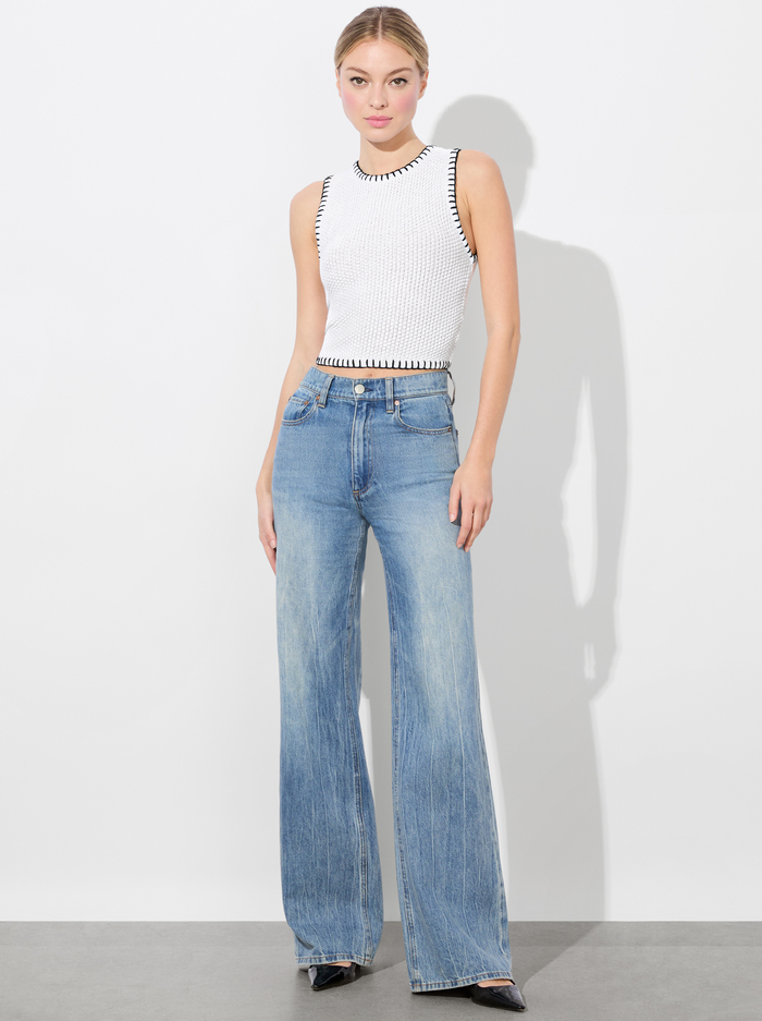 AMITY TANK - SOFT WHITE/BLACK image 5 - Alice And Olivia