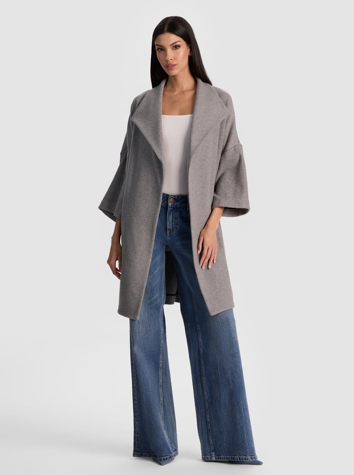 HESTER OPEN FRONT COAT - STORM GREY - ALICE + OLIVIA