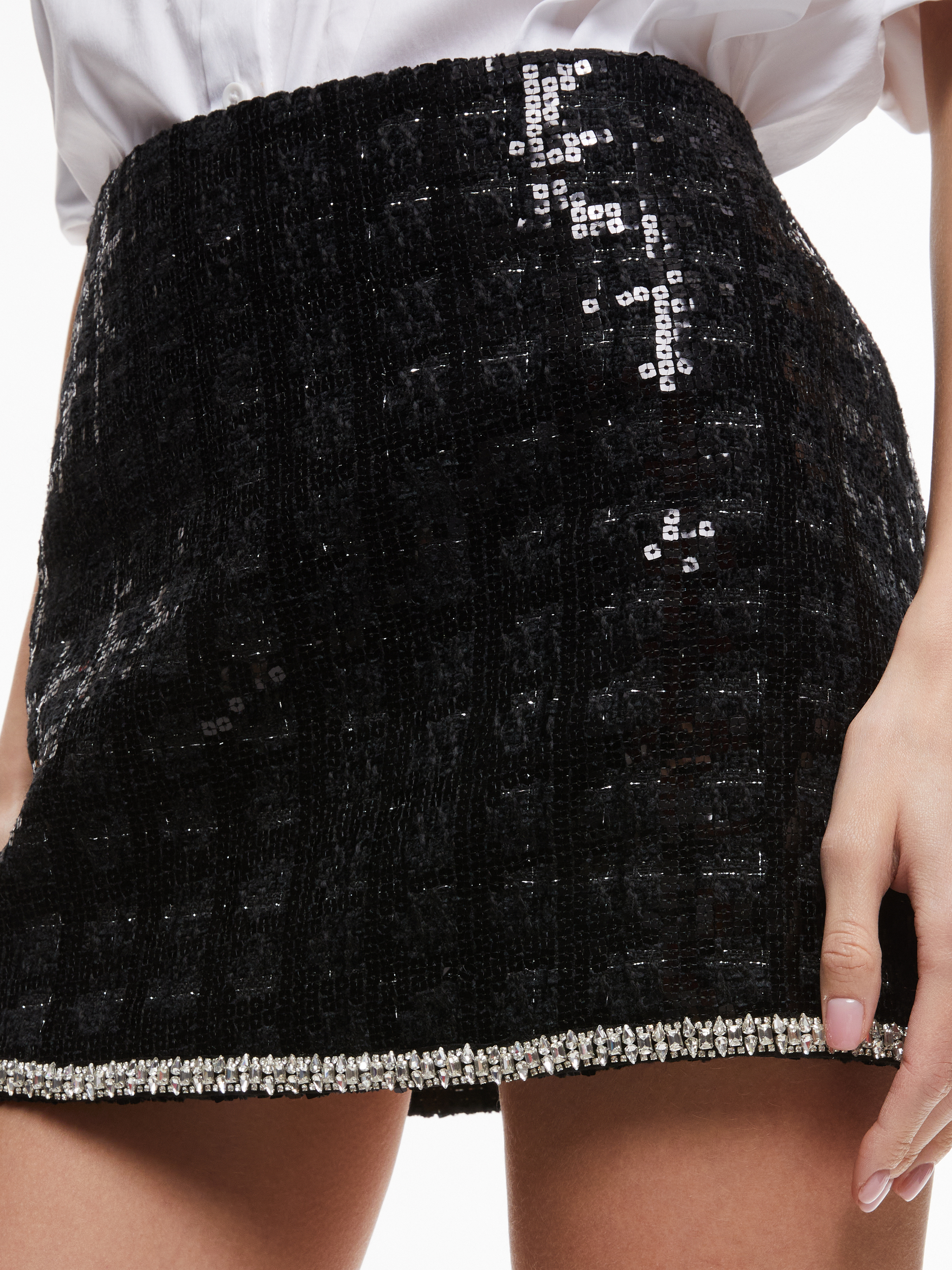 Olivia Sequin Skirt in Black main image 0