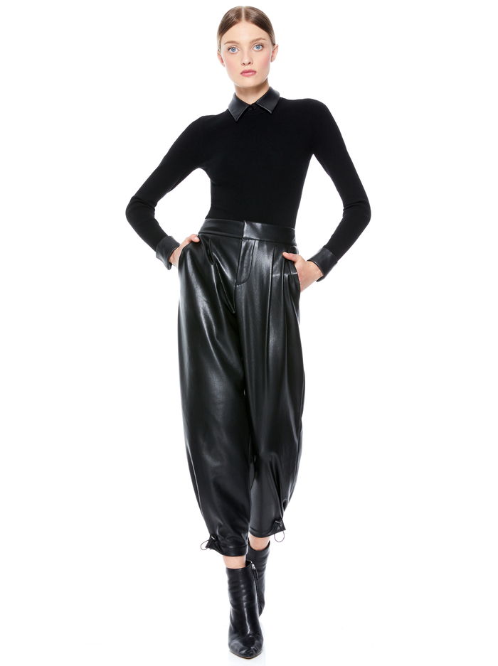 DORY PULLOVER WITH REMOVABLE COLLAR - BLK/BLK image 3 - Alice And Olivia